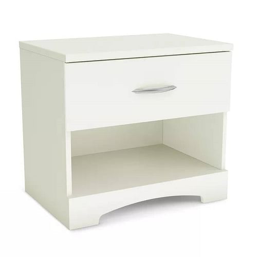 Modern 1 Drawer Nightstand End Side Table Storage in White - Free Shipping