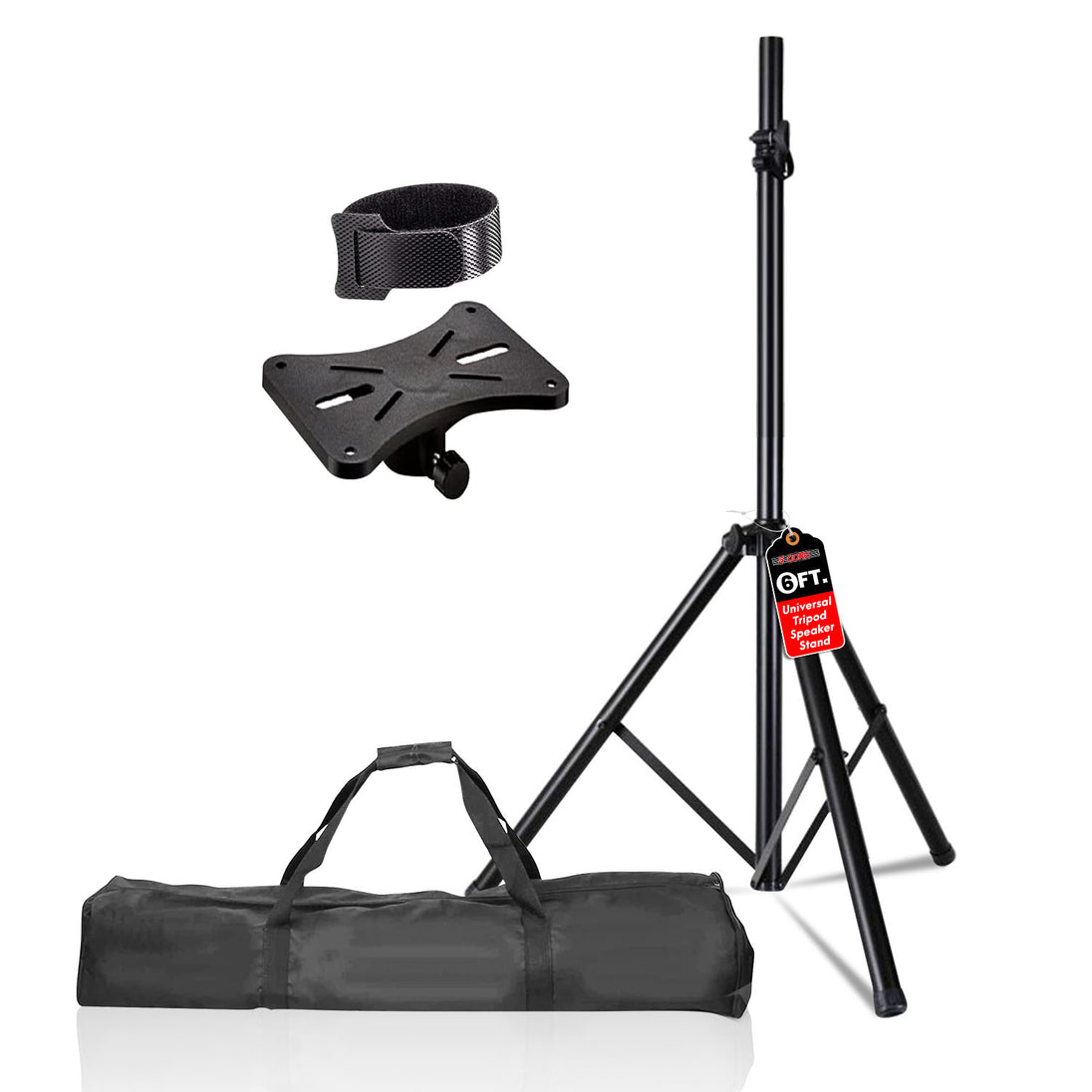 5Core Speaker Stand Tripod Tall Adjustable 72 Inch DJ Pole Mount Studio Monitor Stands BLACK