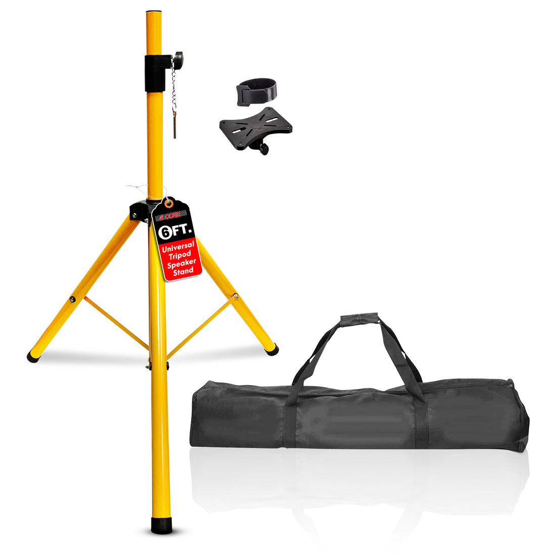 5Core Speaker Stand Tripod Tall Adjustable 72 Inch DJ Pole Mount Studio Monitor Stands Yellow5Core Speaker Stand Tripod Tall Adjustable 72 Inch DJ Pole Mount Studio Monitor Stands Yellow