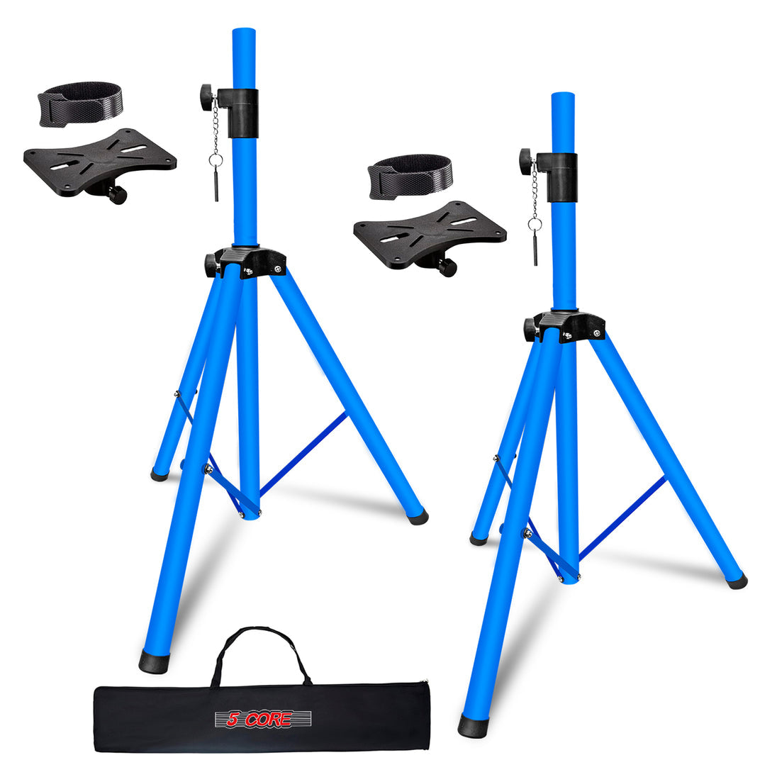 5 Core Speaker Stand Tripod Floor Adjustable Up to 48 Inch DJ Studio Monitor Stands Pole Mount Pair SKY BLUE