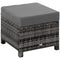 Outsunny Rattan Patio Ottoman, Outdoor Wicker Footrest with Cushion, Metal Frame for Garden, Poolside, Gray