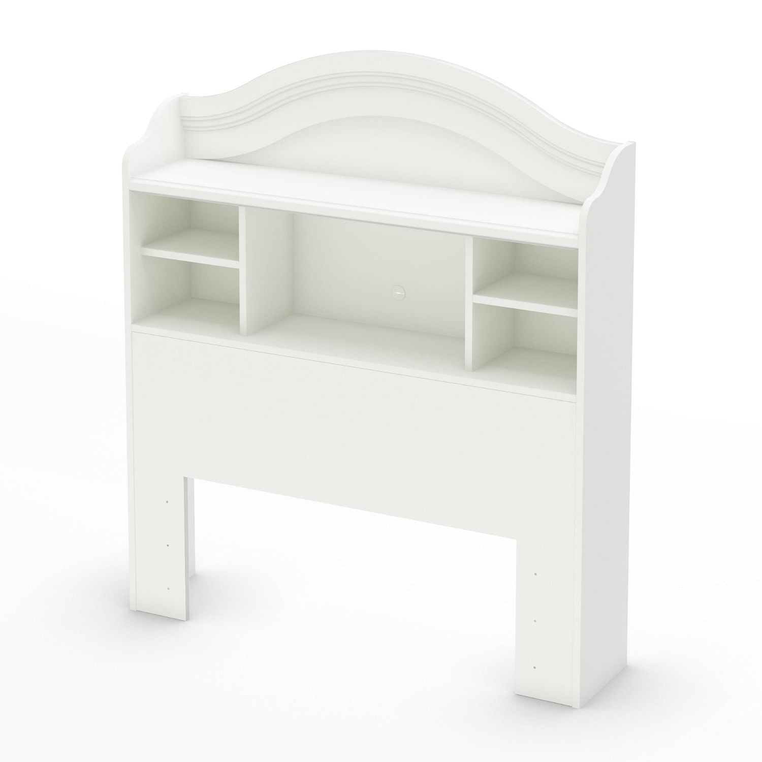 Twin size Arched Bookcase Headboard in White Wood Finish - Free Shipping 