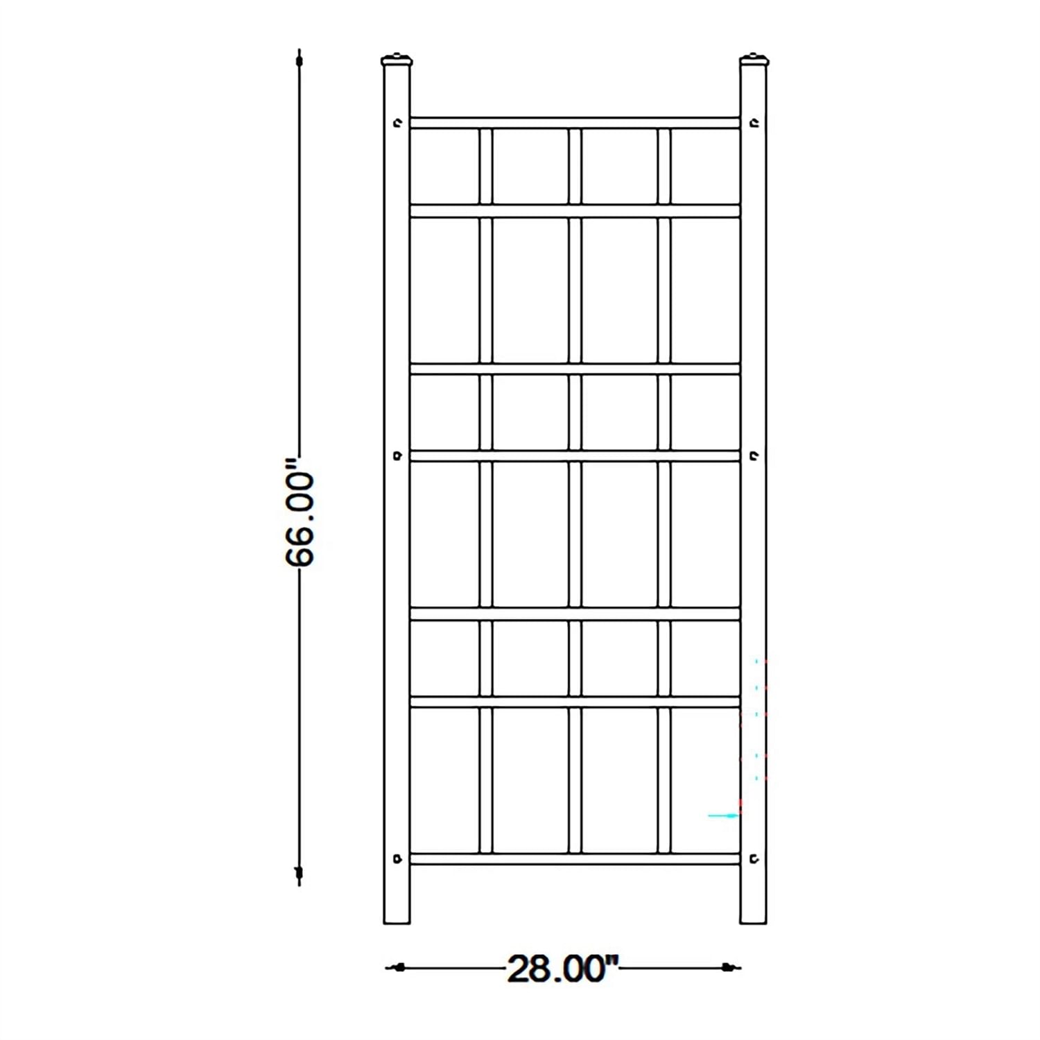 66-inch Outdoor Weather-Resistant Brown Vinyl Garden Trellis with Ground Anchors - Free Shipping