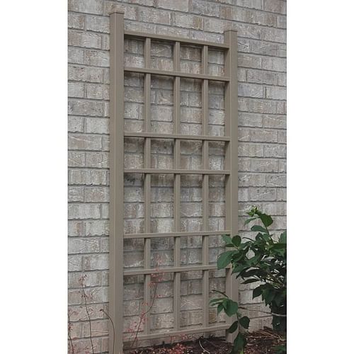 66-inch Outdoor Weather-Resistant Brown Vinyl Garden Trellis with Ground Anchors - Free Shipping