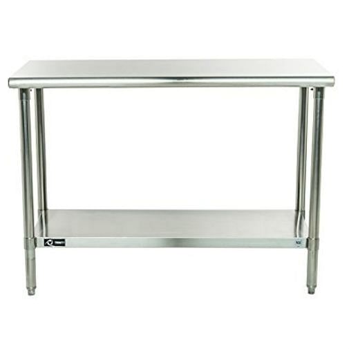 Stainless Steel Top Food Safe Prep Table Utility Work Bench with Bottom Shelf - Free Shipping