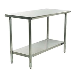 Stainless Steel Top Food Safe Prep Table Utility Work Bench with Bottom Shelf - Free Shipping