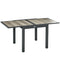 Extendable Dining Table, Rectangular Patio Outdoor Table with Aluminum Frame and Plastic Board Tabletop for Lawn, Beige