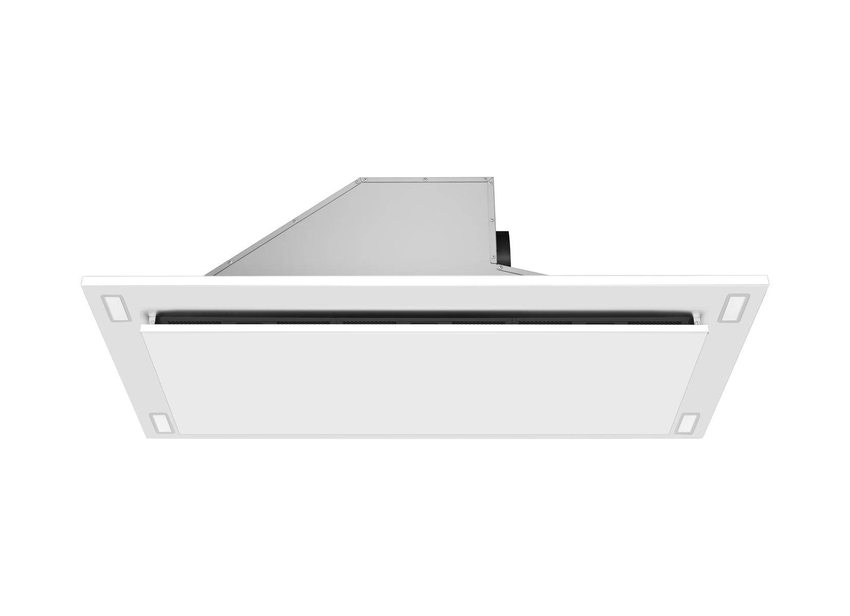 600 CFM White Flush Ceiling Mount Range Hood - VICTORY Sunset 