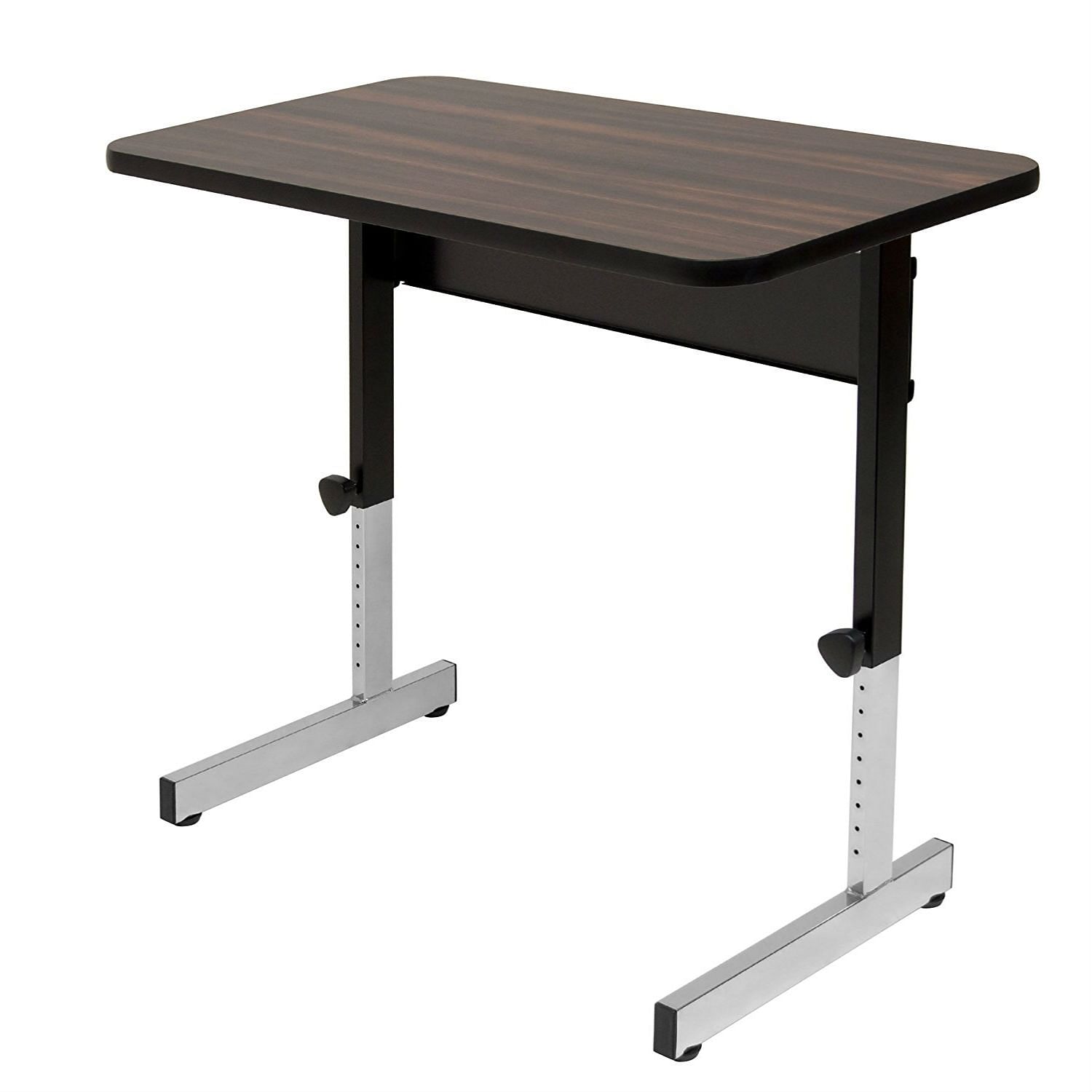 Stand Up Desk Adjustable Height Sitting Standing Writing Table in Walnut - Free Shipping