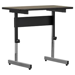 Stand Up Desk Adjustable Height Sitting Standing Writing Table in Walnut - Free Shipping