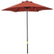 6.6FT Patio Umbrella, Outdoor Parasol with 6 Solid Ribs, Wine Red