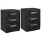 Bedside Table with 2 Drawers, Modern Nightstand for Bedroom, Black