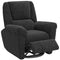 Power Recliner Chair, Fabric Upholstered Recliner Chair with USB Ports, Swivel and Rocking Function, Footrest, Black