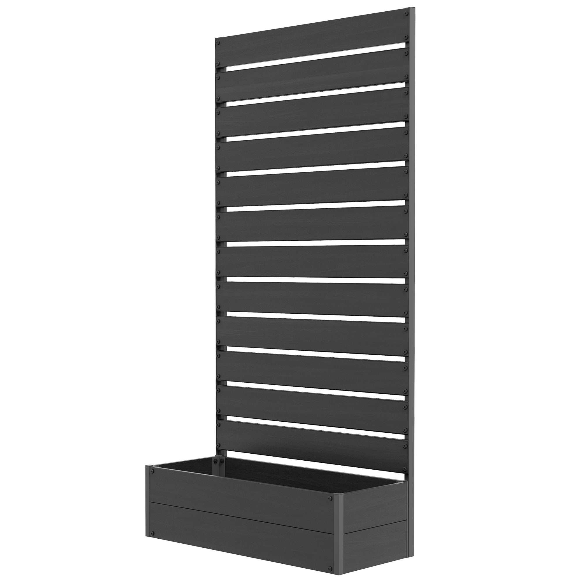 Outsunny Trellis Planter for Climbing Plants, Raised Garden Bed with Trellis, Planter Box for Outdoor Garden, Black 