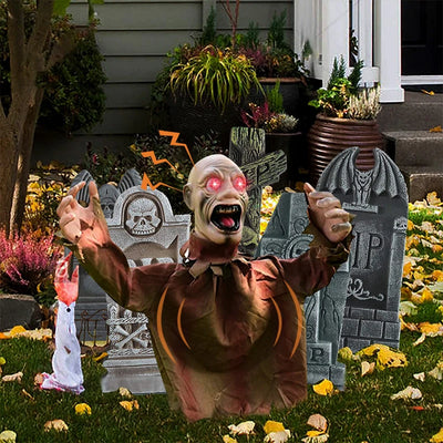 Halloween Scary Doll Horror Decoration To Insert Large Swing Ghost New Voice Control Decoration Outdoor Home Garden Scary Props 