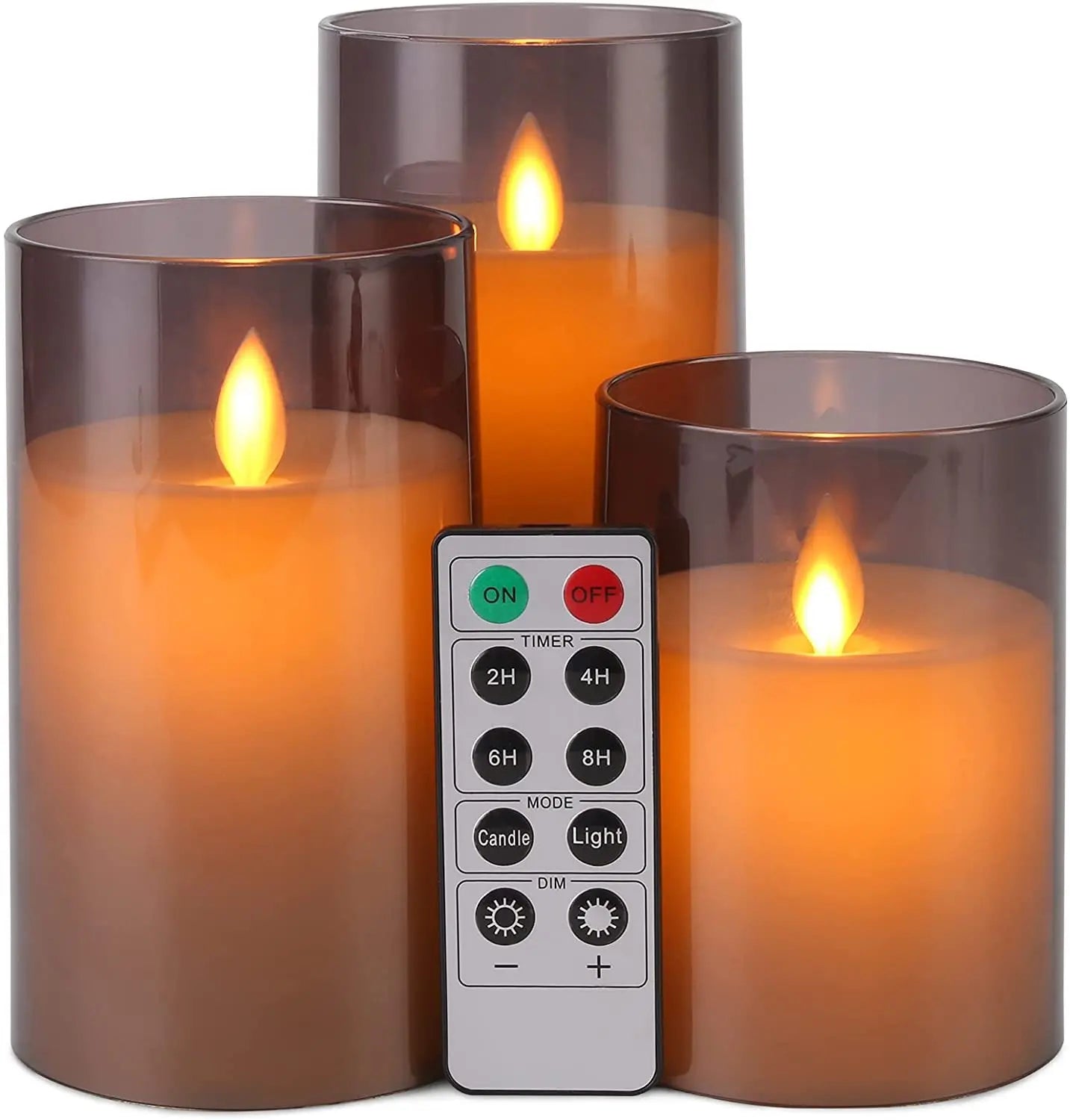 Remote LED Electronic Candle Lights Flameless Candle LED Glass Candle Set with Control Timer For Christmas Home Decor Wedding