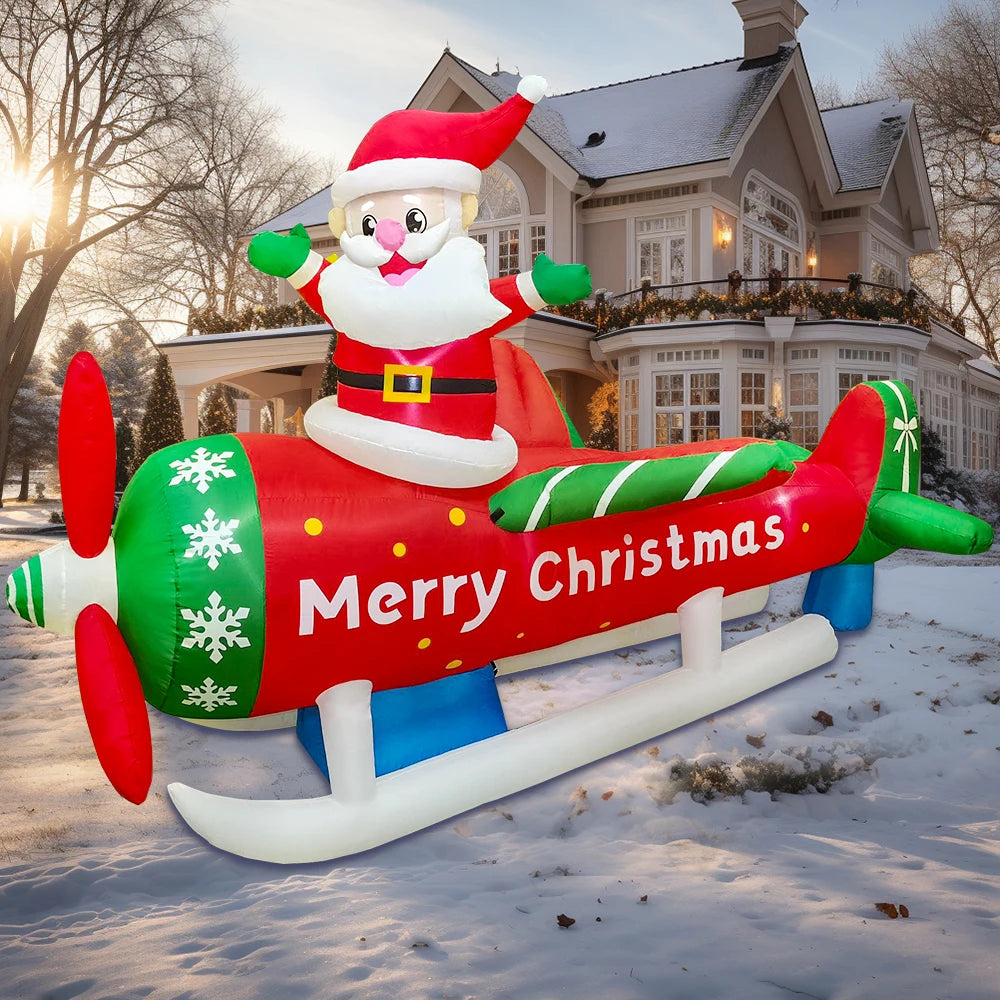 Merry Christmas Tree Arch Santa Claus Sleigh Inflatable Decoration Home Outdoor With LED Light New Year Garden Party Decor Gifts