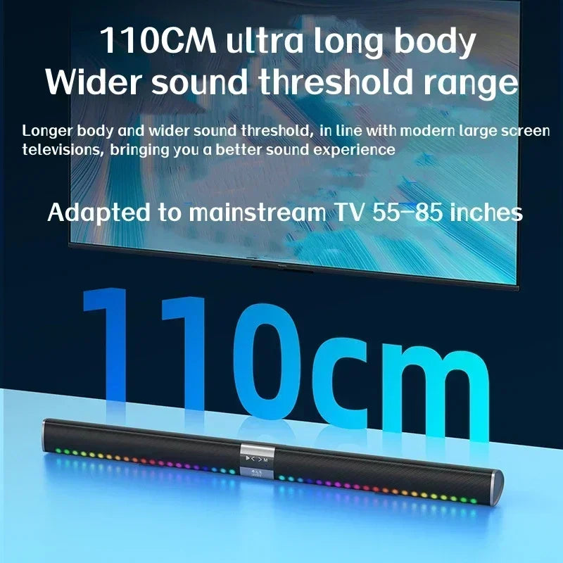 350W High Power Soundbar – Home Theater Bluetooth Speaker, 4 Speakers, 4 Diaphragms, 8 Units, 110cm Long, for PC