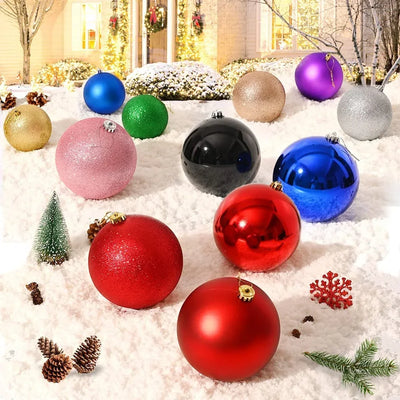 15cm Big Christmas Ball Decorations 2023 Glitter Green Red Xmas Tree Ornaments Wedding Party New Year Home Office Ceiling Decor 