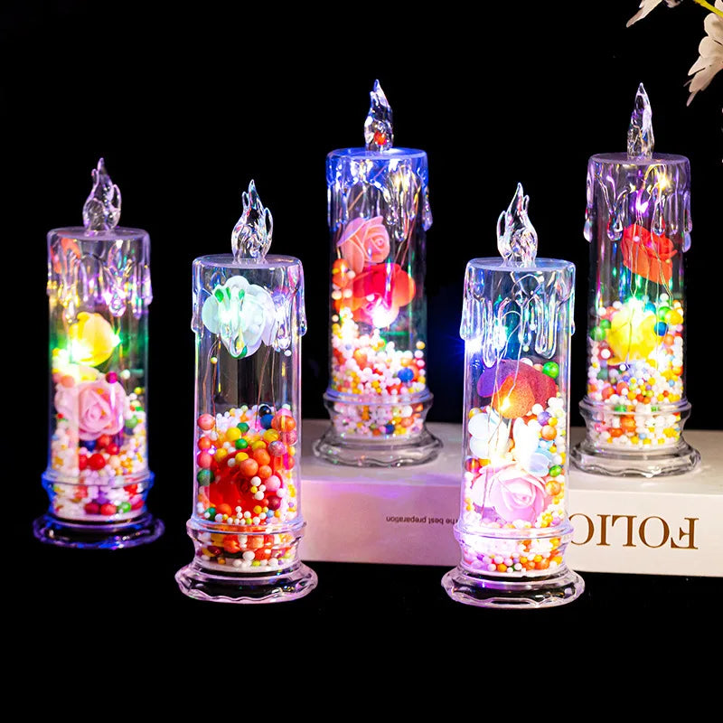 Colorful Electronic Candle Lights, Romantic Confession, Birthday Party, Christmas Atmosphere Decoratio