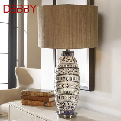 DEBBY Dining Ceramics Table Lighting – LED Vintage Creative Design, Simplicity Desk Lamp for Home Living Room, Bedroom, Study Decor 