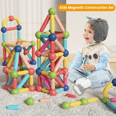 Kids Magnetic Construction Set Magnetic Balls Stick Building Blocks Montessori Educational Toys For Children Gift 