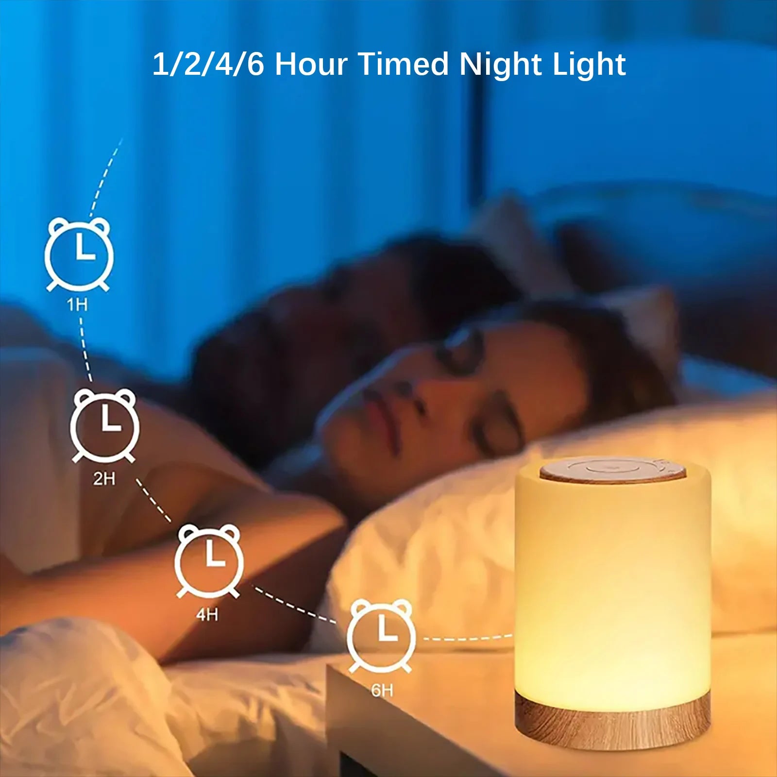 Smart LED Night Light - Portable USB Rechargeable Bedside Table Lamp for Kids' Bedroom and Camping