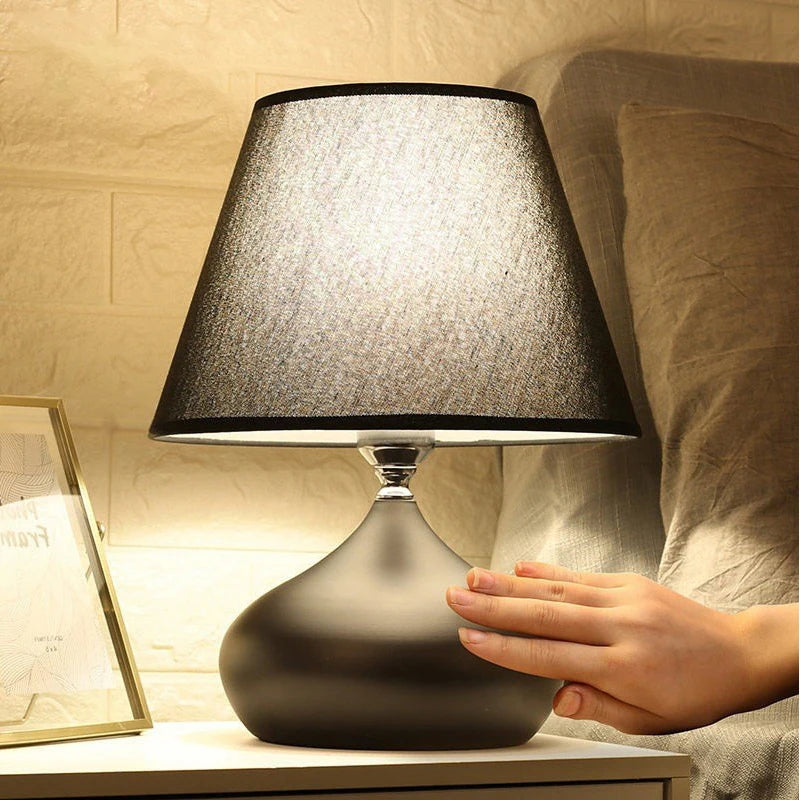 Modern Minimalist Table Light - LED Warm Desk Lamp with Touch Switch, Creative Bedside Lighting for Living Room & Study