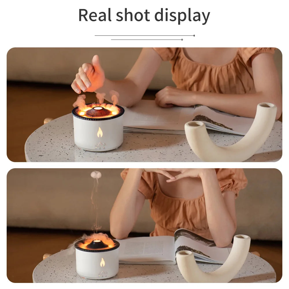 Volcano Flame Aroma Diffuser – Cool Jellyfish Air Humidifier for Essential Oils, Home Fragrance, and Mist Fire Diffuser