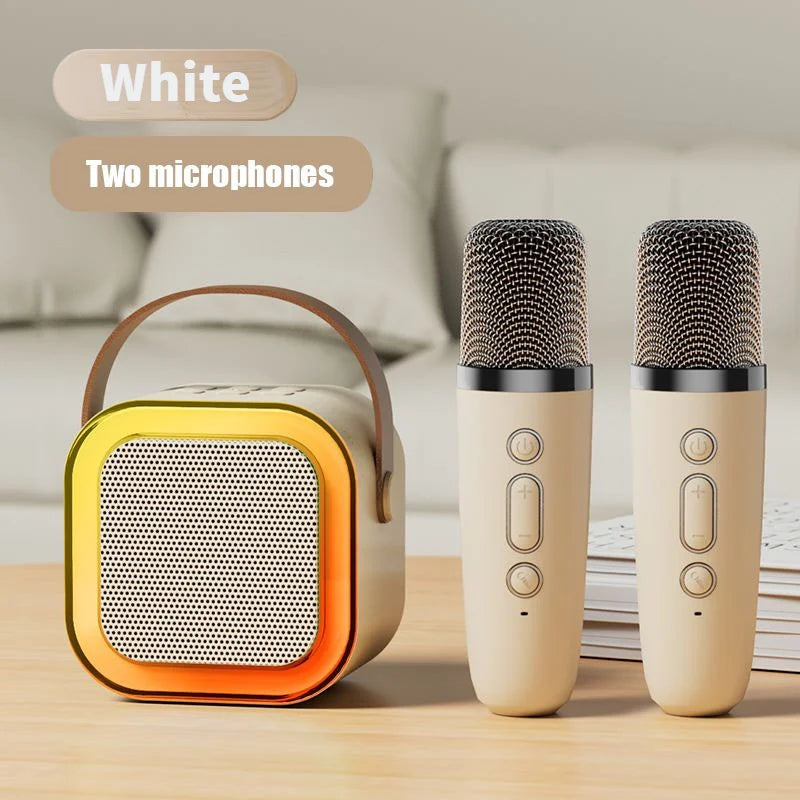 K12 Portable Karaoke Machine - Bluetooth 5.3 PA Speaker System with 1-2 Wireless Microphones, Ideal for Home, Family Singing, and Kids' Xmas Gifts 