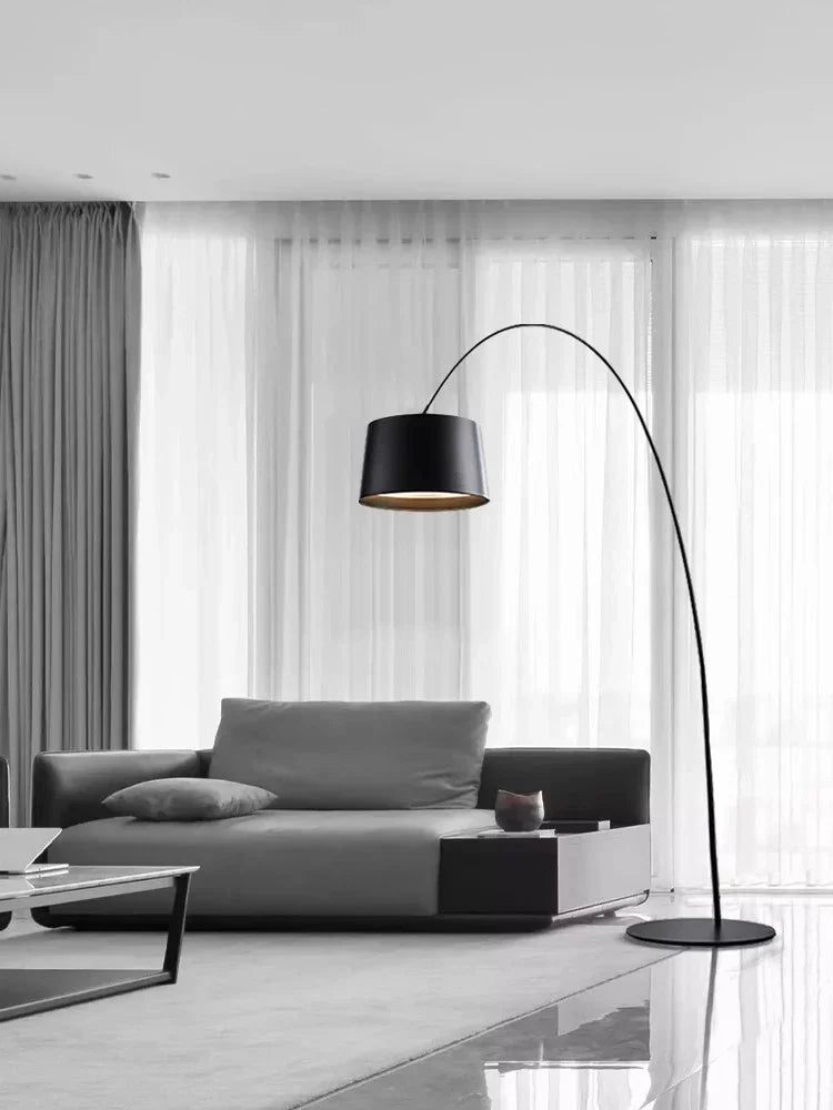 Modern Minimalist LED Floor Lamp - Nordic Arc Design for Living Room & Bedroom, Stylish Fishing Lamp Fixtures