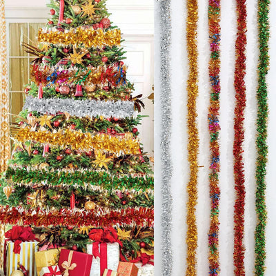 Christmas Glitter Tinsel Tassel Garland Christmas Decorations For Home 2024 Xmas Tree Ornament Natal Noel New Year Gifts 2025 