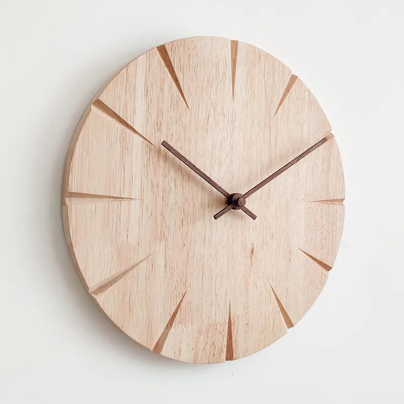 Creative Nordic solid wood wall clock office living room wall clock decoration high grade wooden wall clock Silent clock 