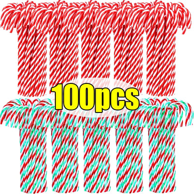 Christmas Candy Canes Acrylic Xmas Tree Hanging Twisted Crutch Pendant New Year Christmas Party Home Decoration Ornaments Gifts 