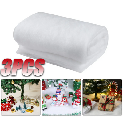 3PCS Christmas Simulation Snow Cotton Christmas snow arrangement decoration Thickened snow cotton artificial snow cover blanket 