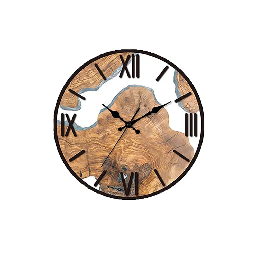 Acrylic Wood Grain Wall Clock – Silent, Minimalist Design, Home & Office Hanging Clock, Art Wall Watch, Living Room Decoration