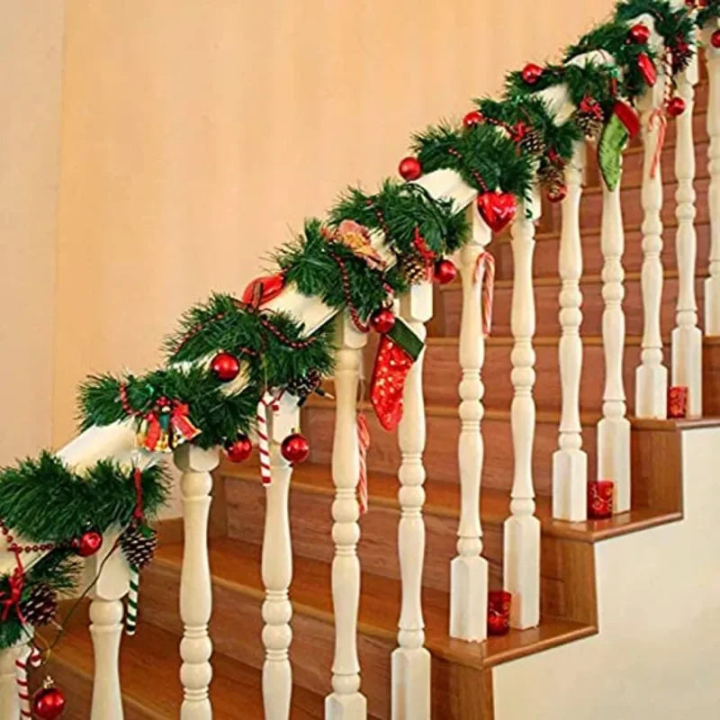 Christmas Rattan Garland Artificial Pine Needle PVC Garland  Wedding Party Decoration Supplies Christmas Decoration Supplies