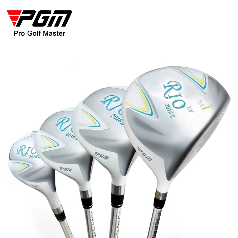 PGM RIO Women’s 9/11pcs Golf Club Set - Carbon Stainless Steel Irons, Wood Driver, Beginner Training Golf Accessories, LTG014