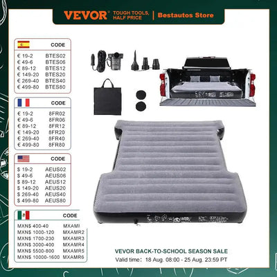 VEVOR Truck Bed Air Mattress for 5.5-5.8 ft Full Size Short Truck Beds Inflatable Air Mattress Camping Bed with for Silverado 