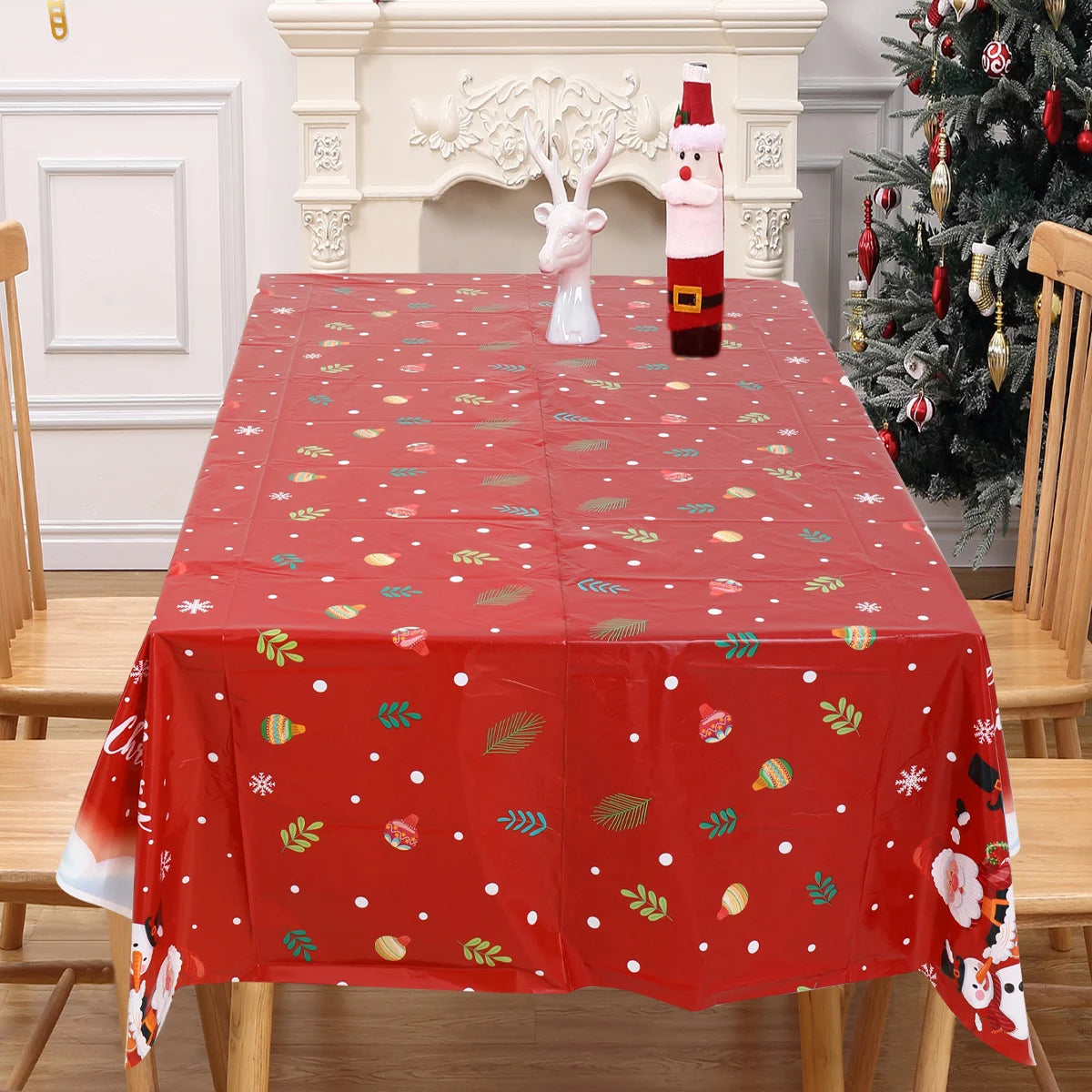 Christmas Tablecloth Merry Christmas Decorations For Home 2023 Xmas Table Flag Cover Navidad Noel Table cloth New year 2024 Gift