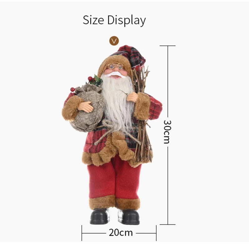 New14 Inch Inch Sitting Santa Claus Figurines Christmas Figure Decorations Hanging Xmas Tree Ornaments Santa  Toy Collectible