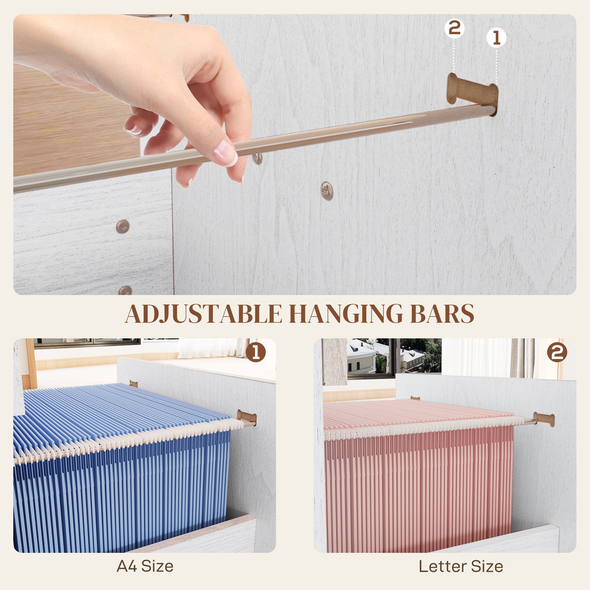 Homcom Secure File Vault: 4-Drawer Lockable Vertical Cabinet for Adjustable A4/Letter Document Organization, Modern White 