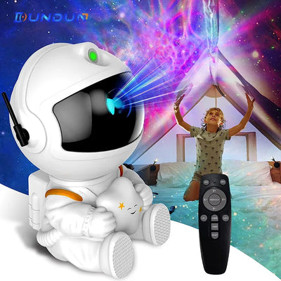 Galaxy Star Projector LED Night Light - Astronaut Design for Bedroom & Home Decor 