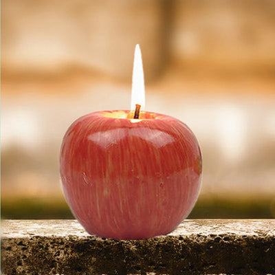 Home Red Apple Shape Modeling Techniques Scented Candles Apple Decorations Birthday Christmas Party Fruit Candles Decoration 