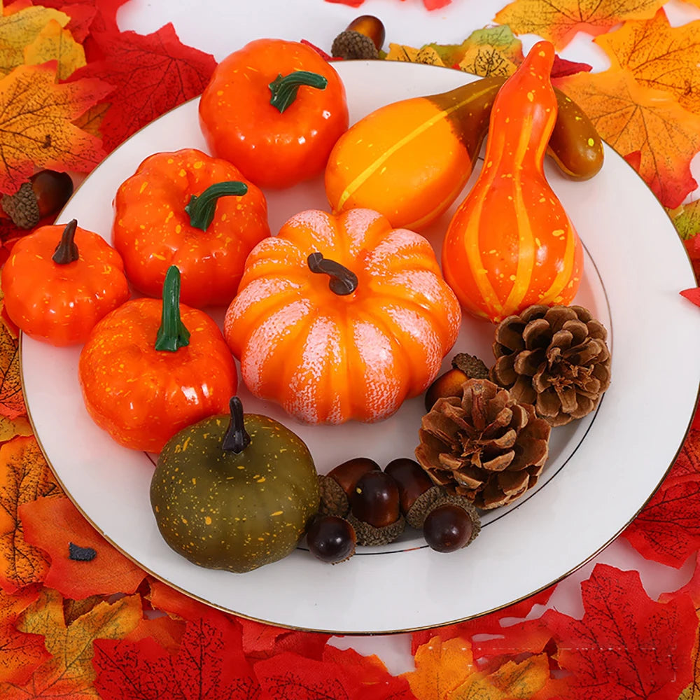 Autumn Maple Pattern Thanksgiving Home Party Decoration Paper Plates Napkins Hanging Maple Banners Turkey Pumpkin Honeycomb Ball 