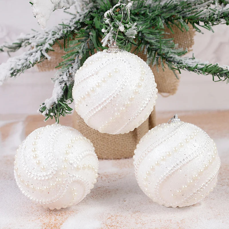 2/4pcs 8cm Christmas Balls Ornament Glitter Xmas Tree Hanging Balls Pendant For Christmas Party Home Decor New Year Navidad Gift