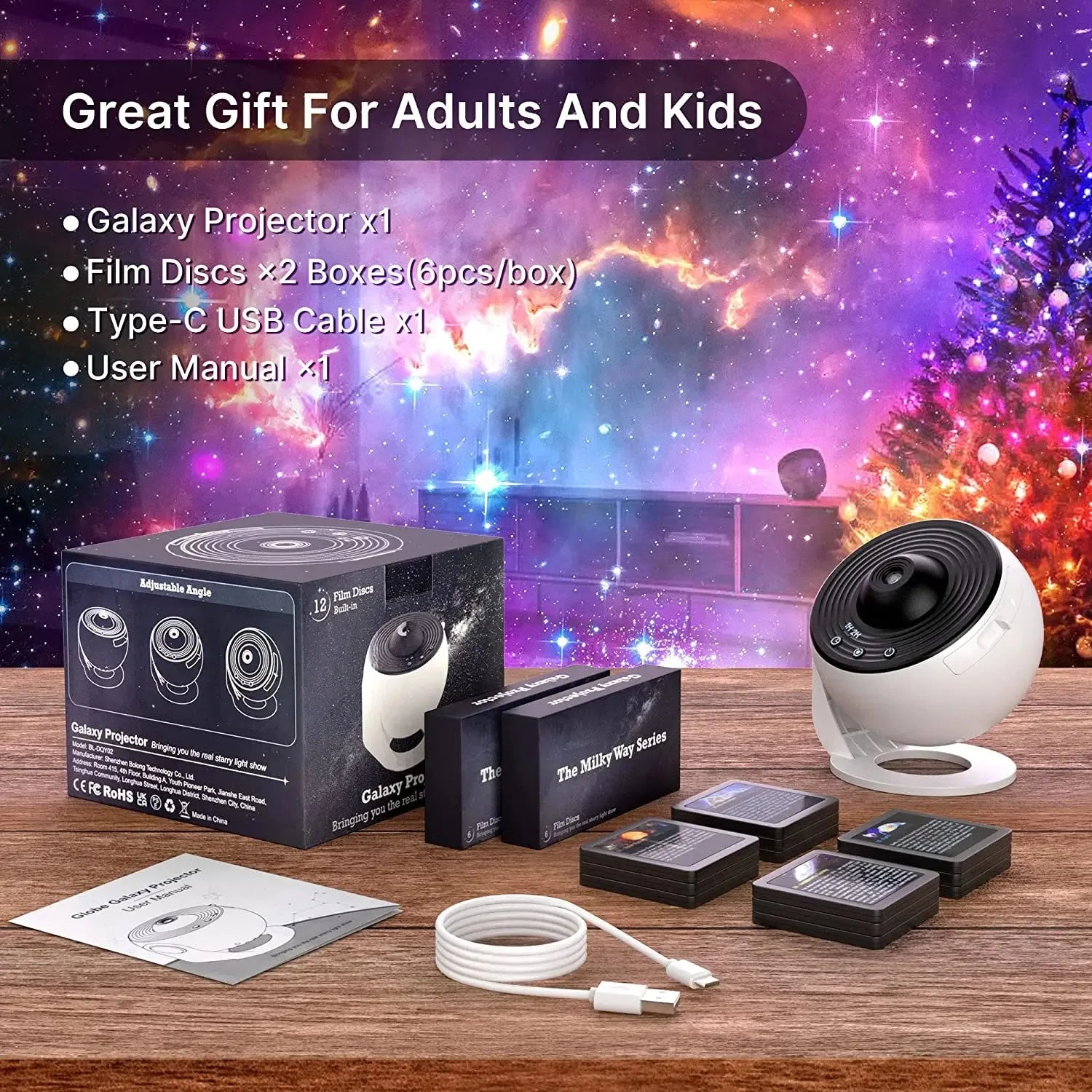 13-in-1 Star Projector Night Light – Galaxy Projector with 360° Rotation for Starry Sky Bedroom Decoration 