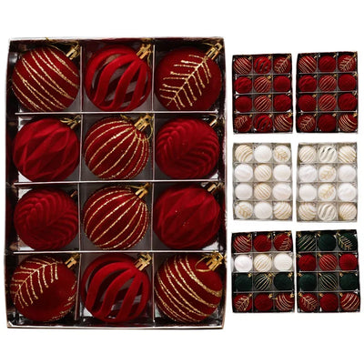 6/12pcs 6cm Wine Red Christmas Ball Ornaments Dark Green White Christmas Tree Party Decoration New Christmas Spheres Pendant 