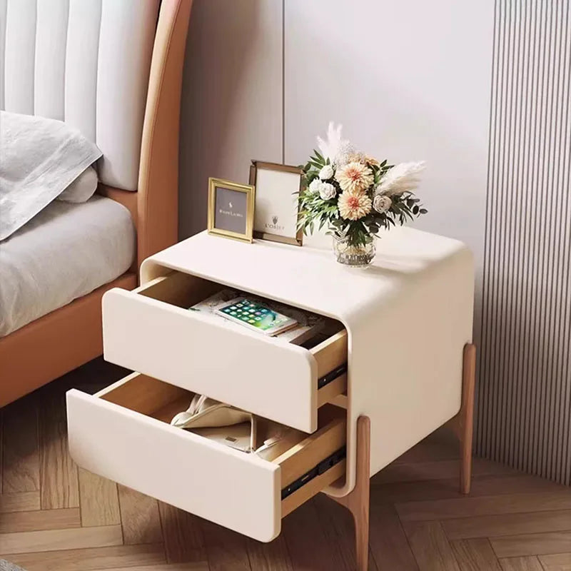 Minimalist Storage Night Table - Modern Nordic Luxury Bedroom Furniture with Trendy Drawer 