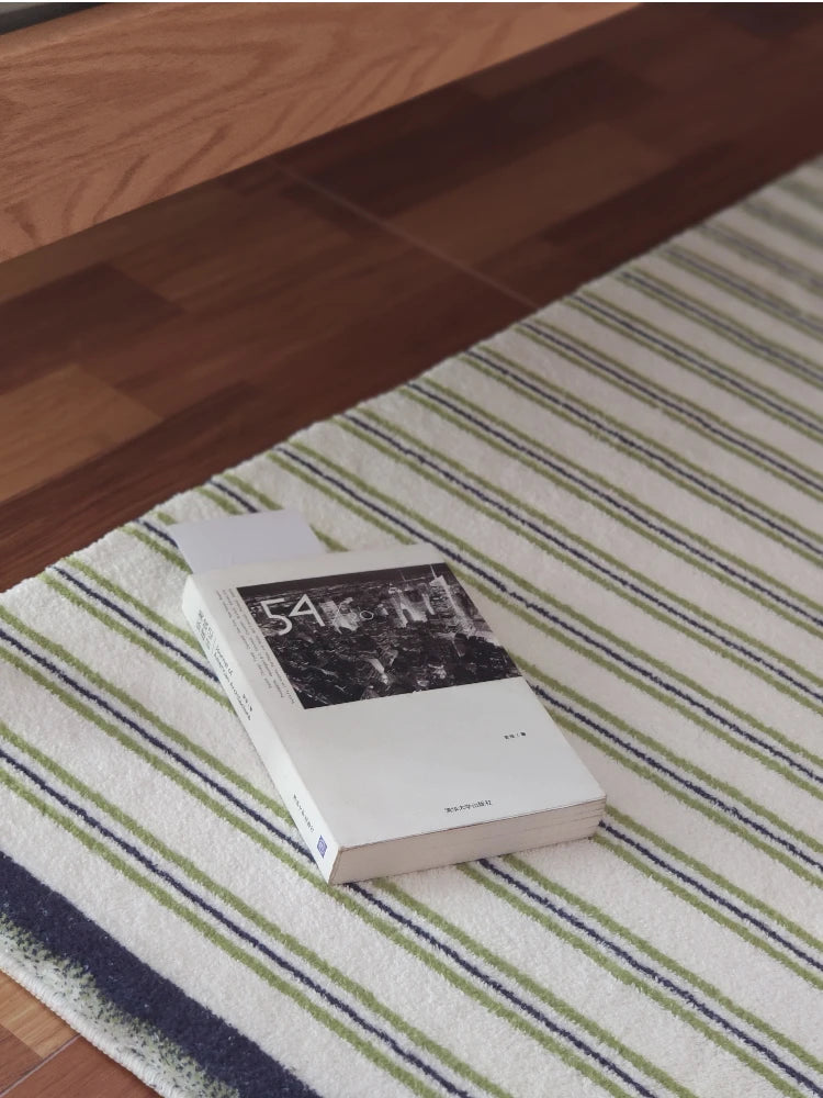 Minimalist Living Room Decorative Carpets Green Striped Bedroom Bedside Carpet Comfortable Coffee Table Rug Soft Balcony Rugs IG 